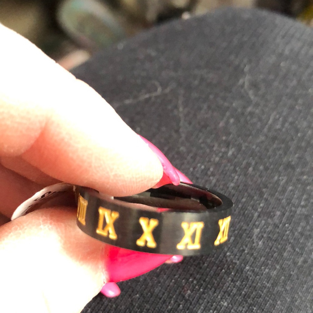 New black stainless easy fit Wedding Band 10.5